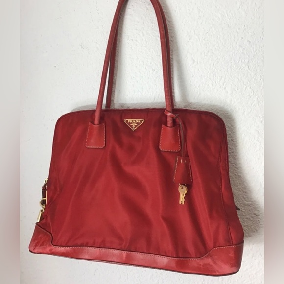 Prada red nylon/shoulder bag - Picture 1 of 10